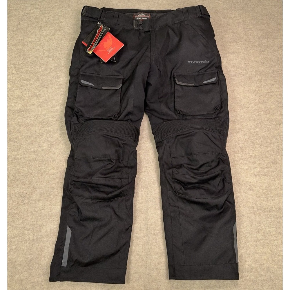 Tourmaster Caliber V3 Motorcycle Pants Mens 2XL Short Black Armored Lined NWT